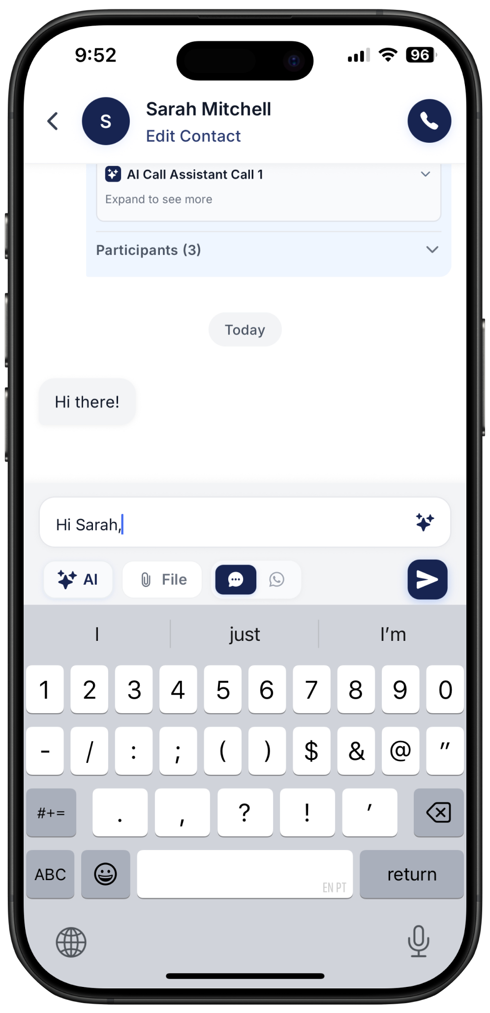 screenshot on how to send messages on Ringo